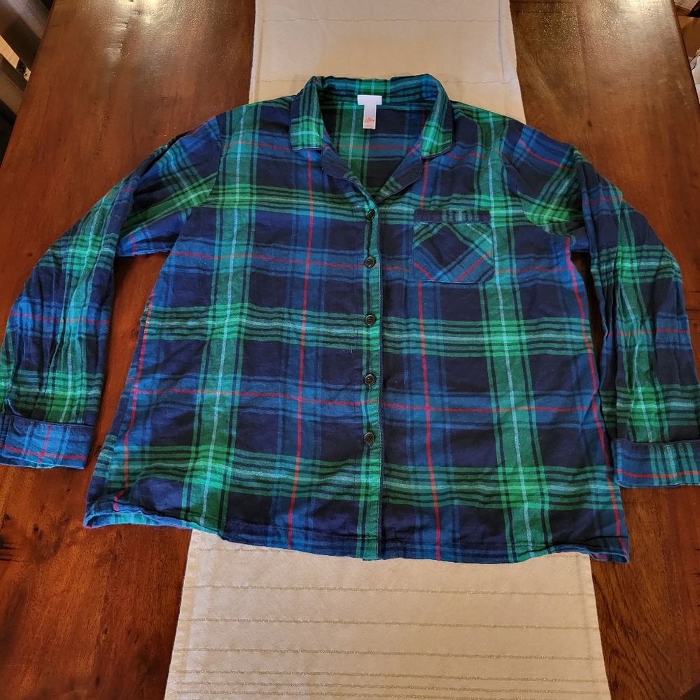Flannel Pajama Top XL